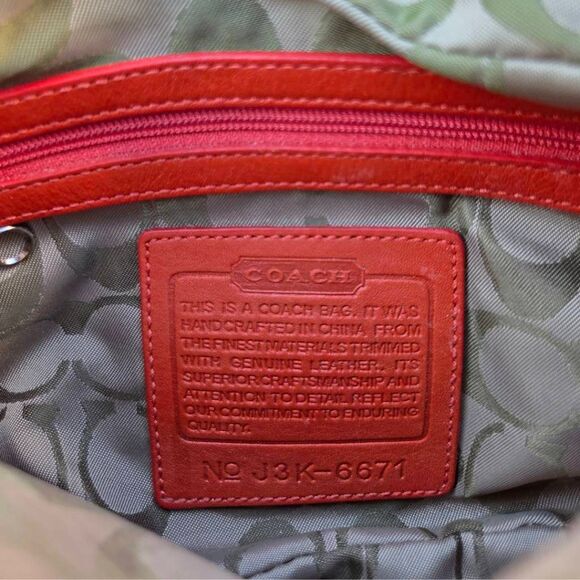 Coach Y2K White Nylon Mini Hobo w/ Red Leather Trim Vintage Shoulder Bag. #6671 - Picture 9 of 10